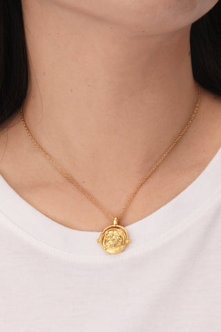18K Gold-Plated Brass Double Sided Wear Necklace - TJ Outlet
