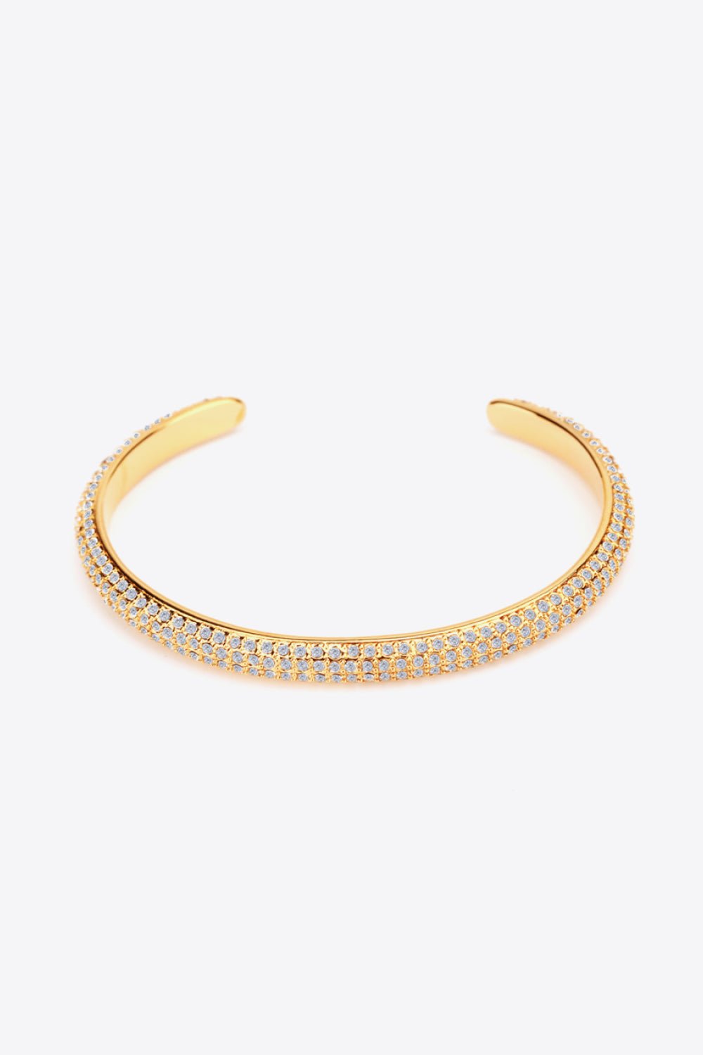 18K Gold-Plated Rhinestone Open Bracelet - TJ Outlet