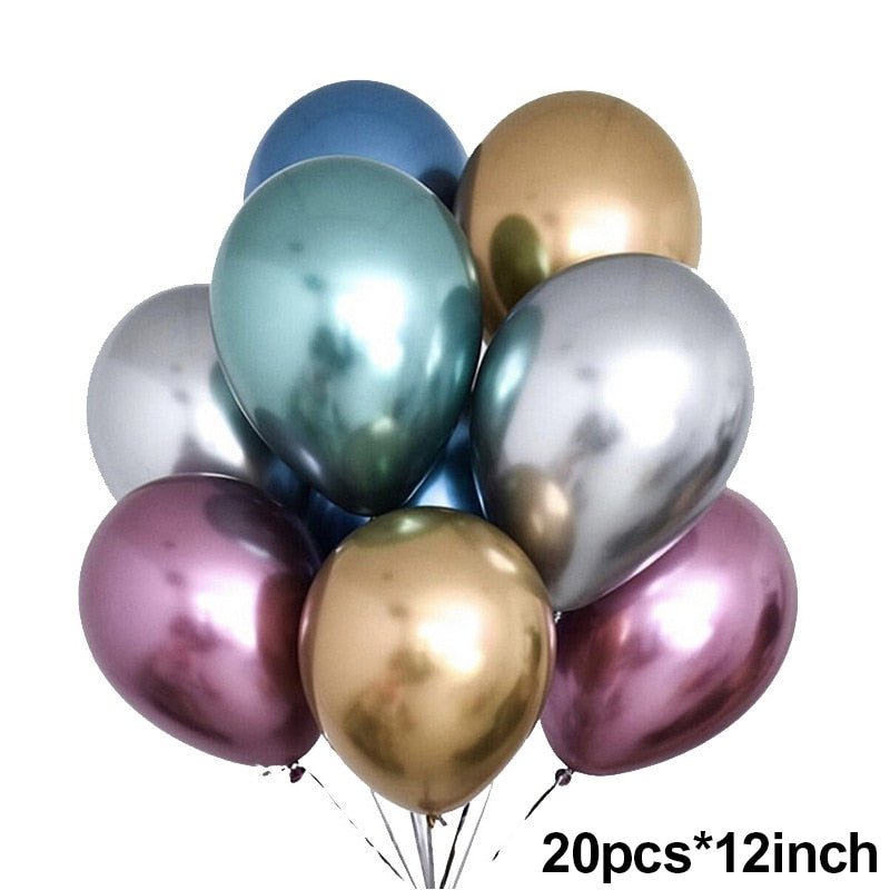 20Pcs Rose Gold Balloon Set Confetti Metallic Balloons Birthday Party Wedding Decoration Anniversary Globals Baby Shower Balloon - TJ Outlet