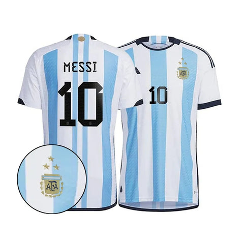 Messi #10 Premium Soccer 2022 Argentina World Cup Champions Home Jersey by Adidas