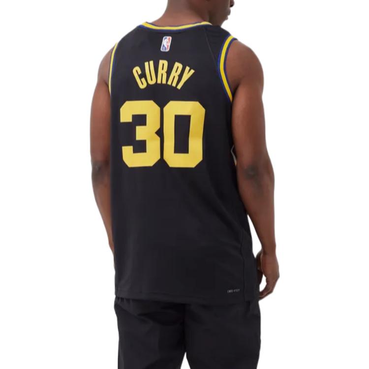 Men's Nike NBA City Edition 75 Anniversary Version SW Fan Edition Golden State Warriors Curry 30 Retro Sports Basketball Jersey/Vest Black DB4027-010