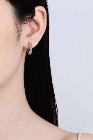925 Sterling Silver Moissanite Huggie Earrings - TJ Outlet