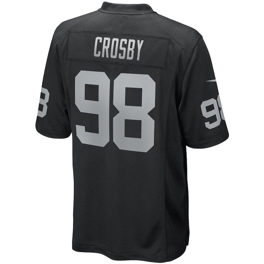 Men’s Las Vegas Raiders Maxx Crosby #98 Black NFL Stitched Jersey