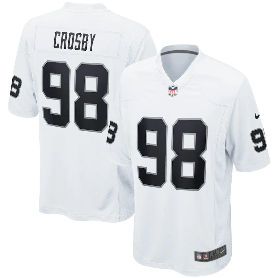 Men’s Las Vegas Raiders Maxx Crosby #98 White NFL Stitched Jersey