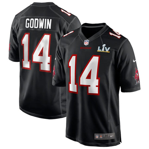 Men’s Tampa Bay Buccaneers Chris Godwin #14 Black Super Bowl LV Bound Game Fashion Jersey