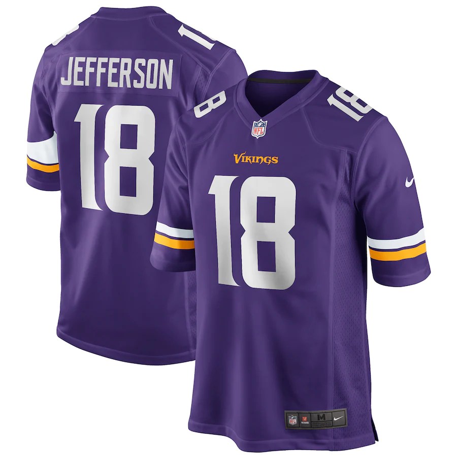 Men’s Minnesota Vikings Justin Jefferson Purple NFL Jersey