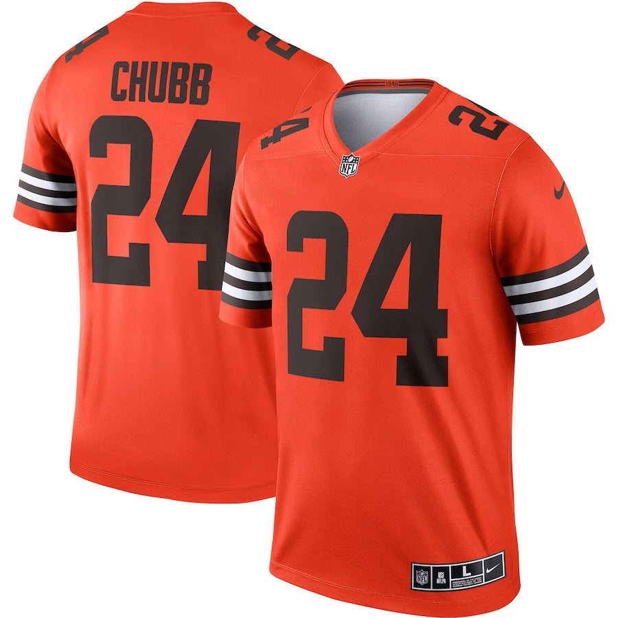 Men’s Cleveland Browns Nick Chubb Nike Orange Inverted Jersey