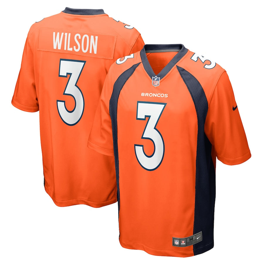 Men’s Denver Broncos Russell Wilson Nike Orange Game Jersey