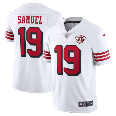 Men’s San Francisco 49ers Deebo Samuel White 75th Anniversary 2nd Alternate Limited NFL Jersey