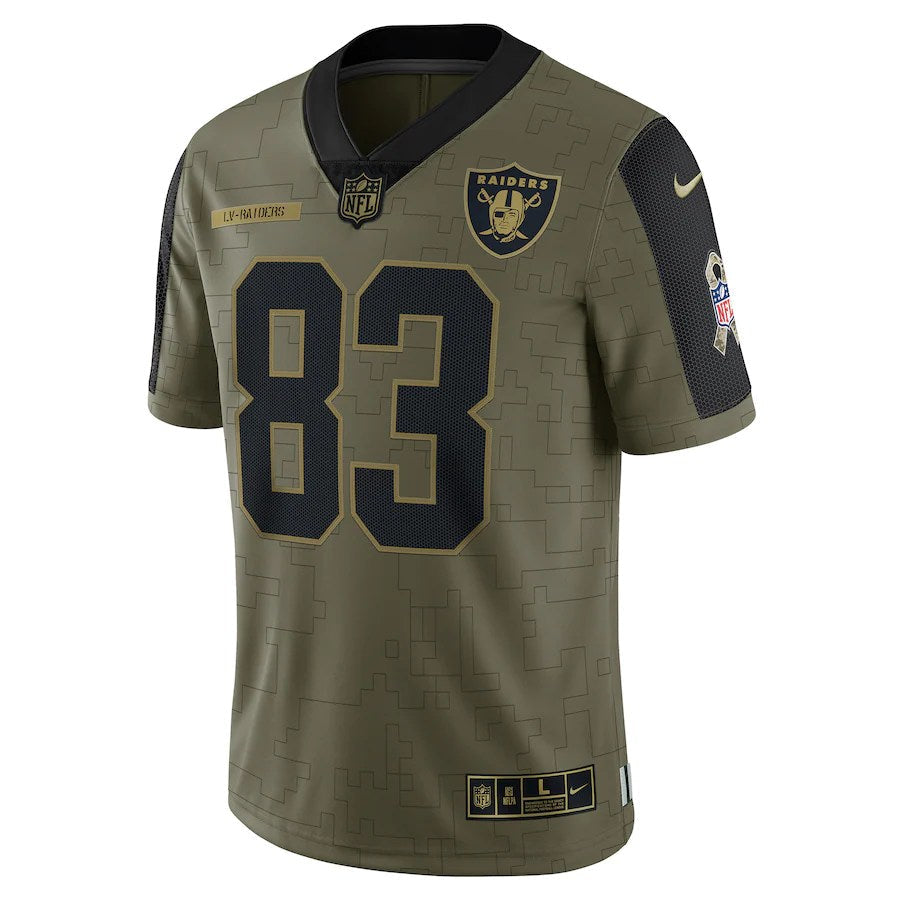Men’s Las Vegas Raiders Darren Waller #83 Olive 2021 Salute To Service Limited Player Jersey