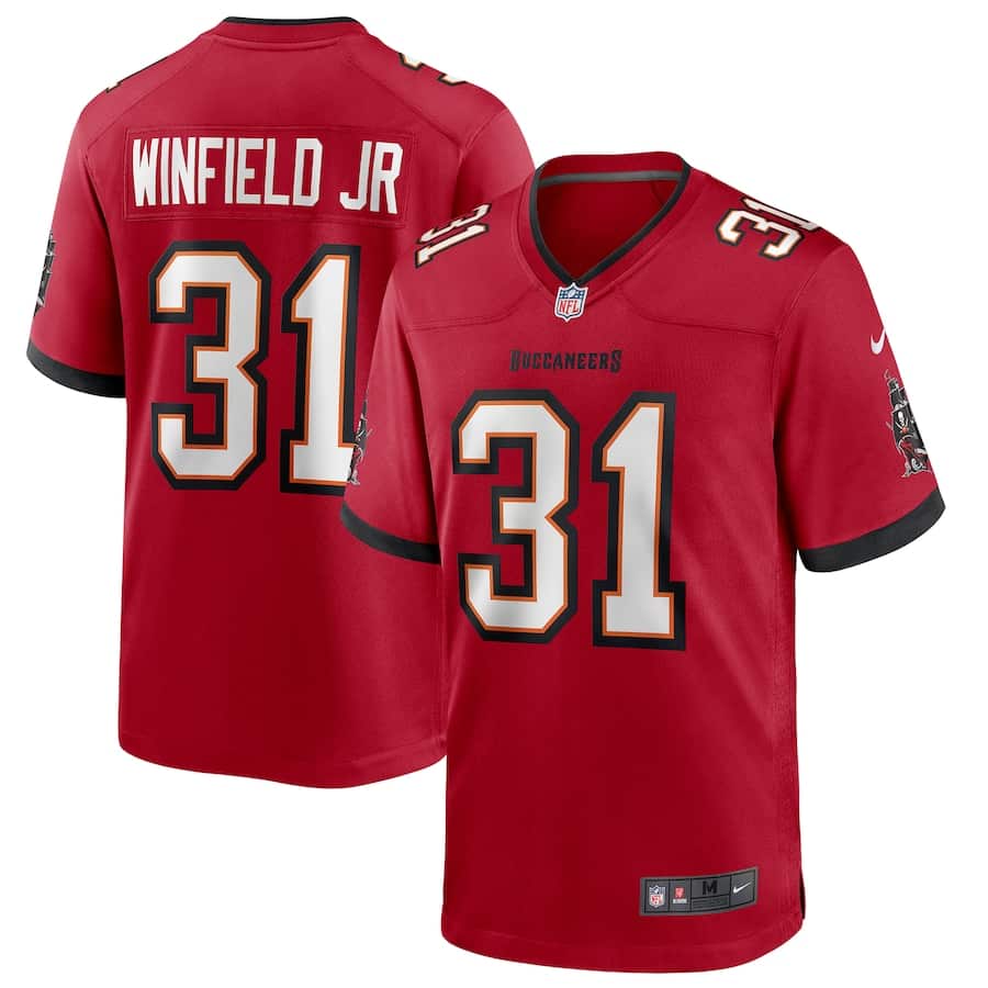 Men’s Tampa Bay Buccaneers Antoine Winfield Jr. #31 Red 2020 NFL Draft Pick Game Jersey