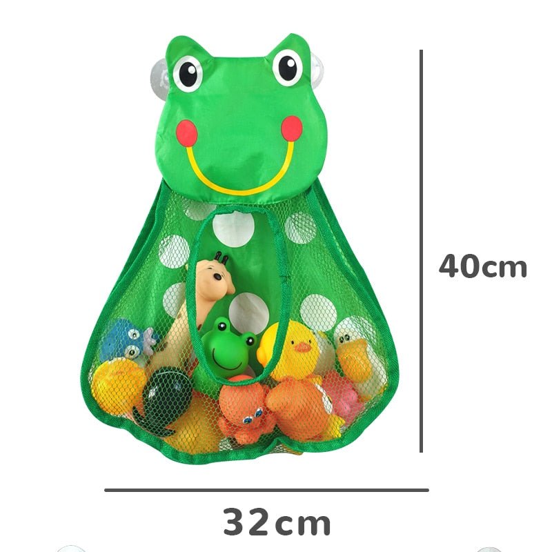 Baby Bath Toys Cute Duck Frog Mesh Net Toy Storage Bag Strong Suction Cups Bath Game Bag Bathroom Organizer Water Toys for Kids - TJ Outlet