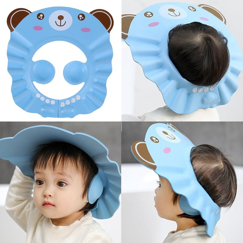 Baby Shower Soft Cap Adjustable Hair Wash Hat for Kids Ear Protection Safe Children Shampoo Bathing Shower Protect Head Cover - TJ Outlet