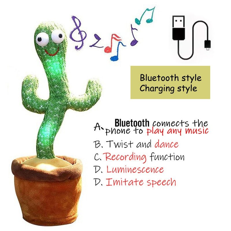 Birthday Present Dancing Cactus Electron Plush Toy Soft Plush Doll Babies Cactus That Can Sing And Dance Voice Interactive Bled - TJ Outlet