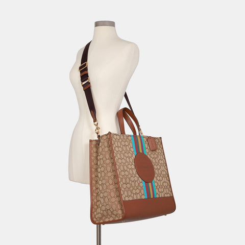 COACH Dempsey Tote 40 In Signature Jacquard With Stripe And Coach Patch - TJ Outlet