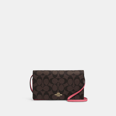 Coach Outlet Anna Foldover Crossbody Clutch In Signature Canvas - TJ Outlet