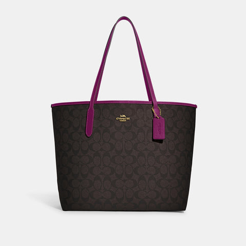 Coach Outlet City Tote In Signature Canvas - TJ Outlet
