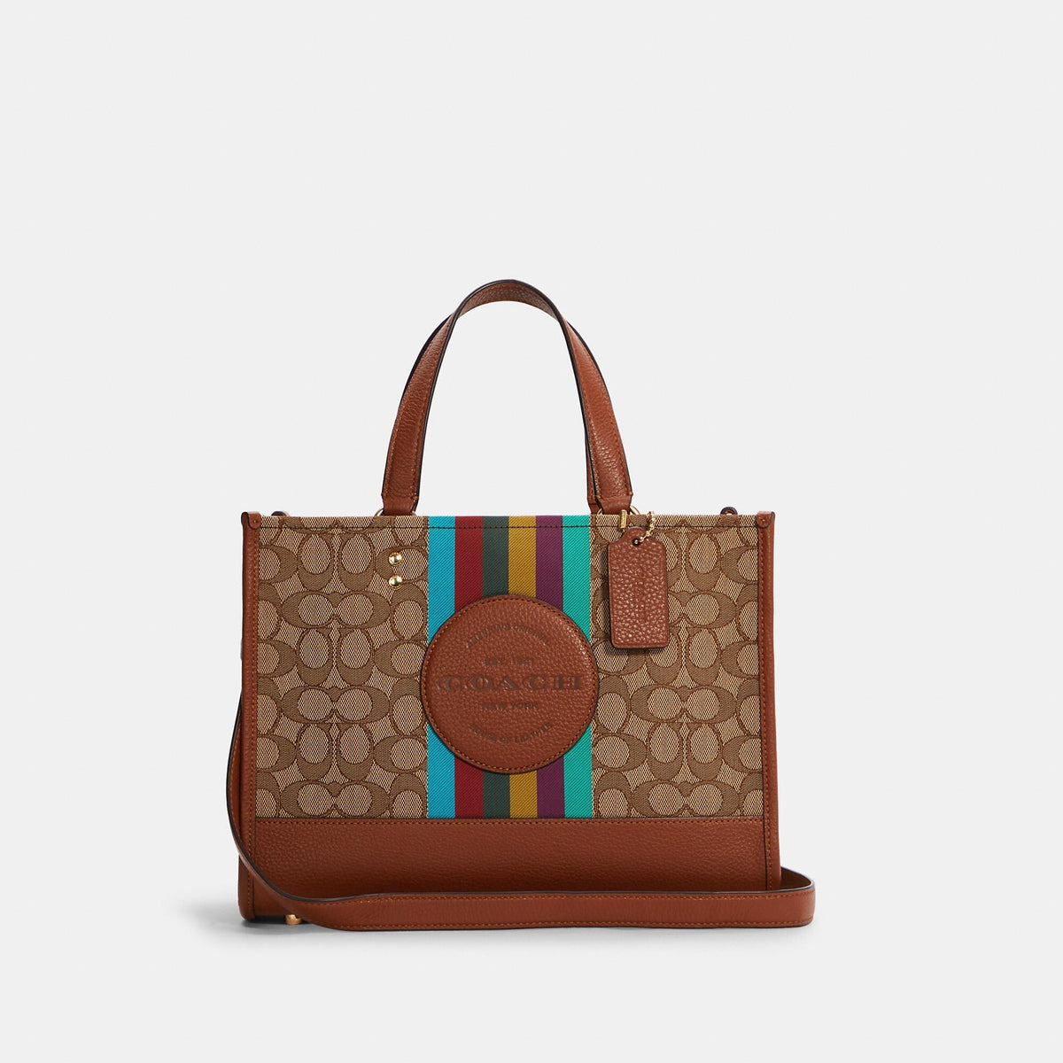 Coach Outlet Dempsey Carryall In Signature Jacquard With Stripe And Coach Patch - TJ Outlet