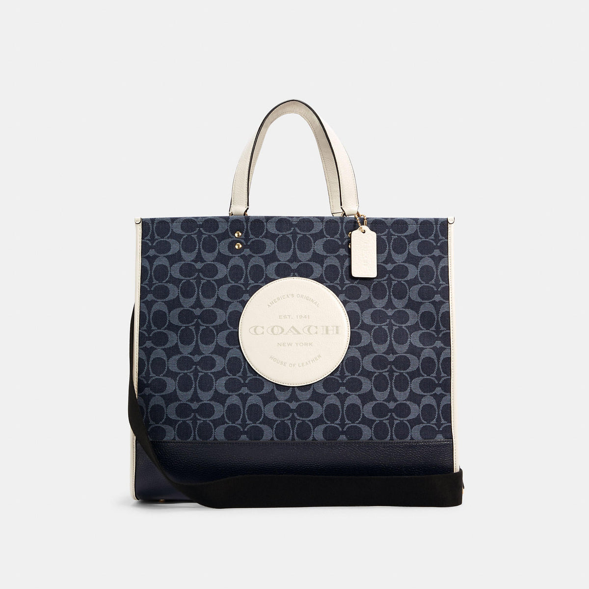 Coach Outlet Dempsey Tote 40 In Signature Denim With Coach Patch - TJ Outlet