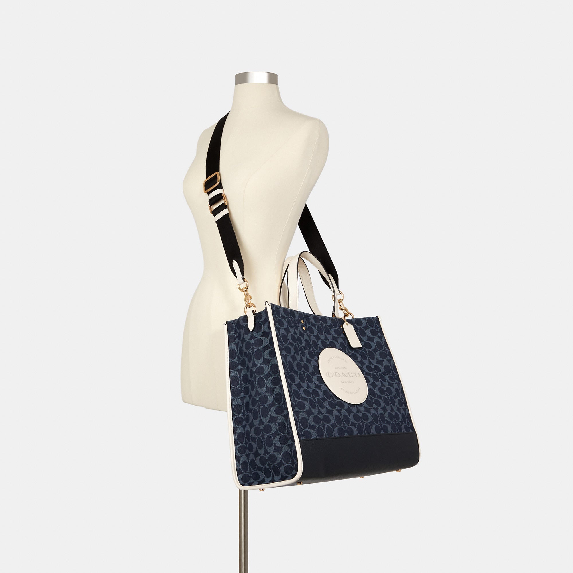 Coach Outlet Dempsey Tote 40 In Signature Denim With Coach Patch - TJ Outlet