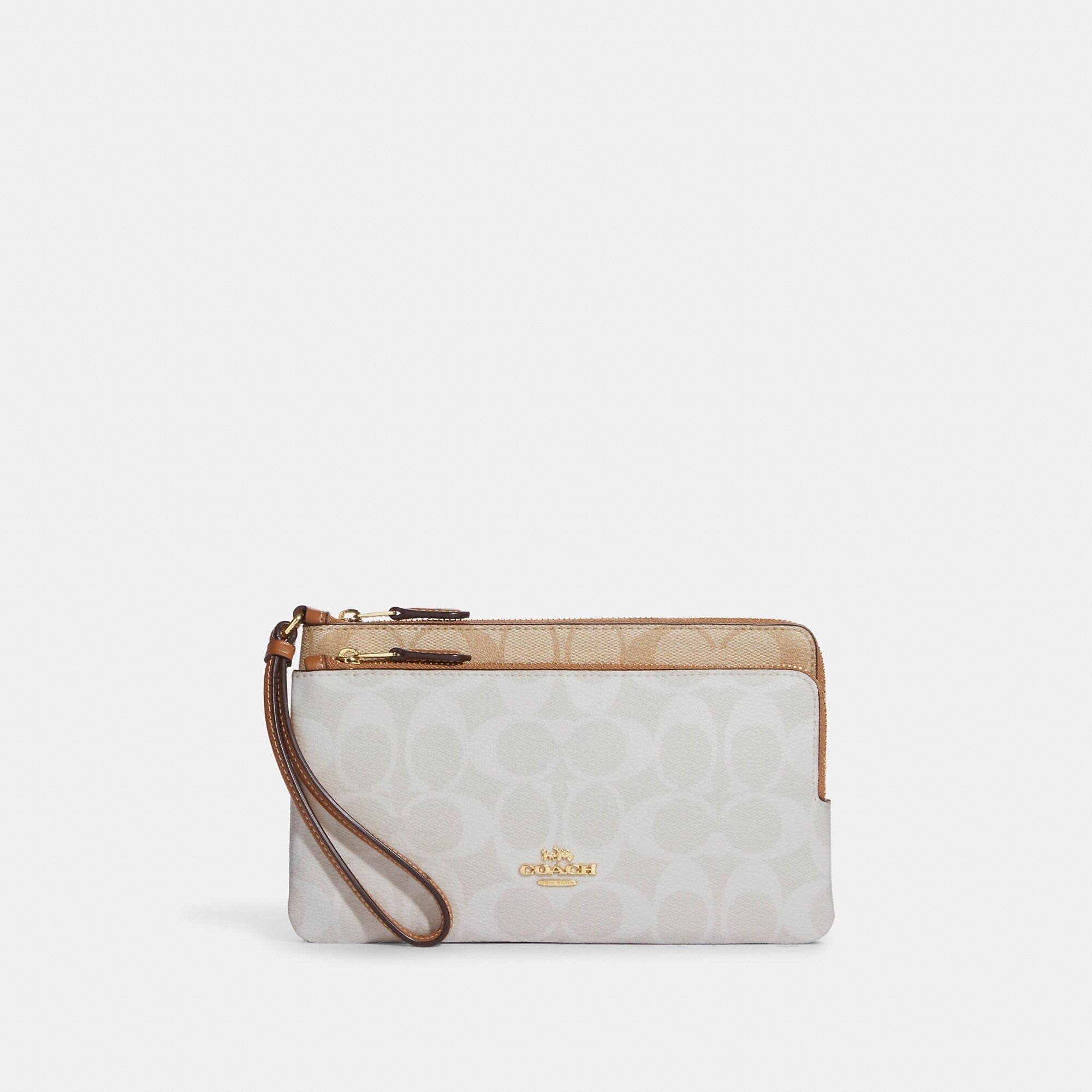 Coach Outlet Double Zip Wallet In Blocked Signature Canvas - TJ Outlet
