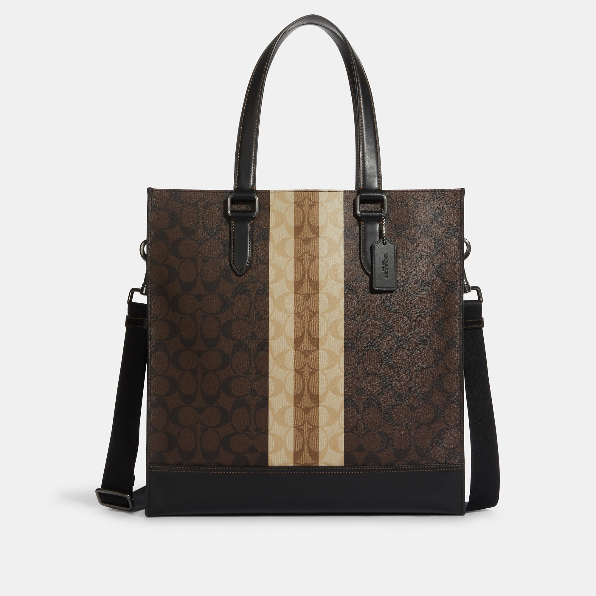 Coach Outlet Graham Structured Tote In Blocked Signature Canvas With Varsity Stripe - TJ Outlet