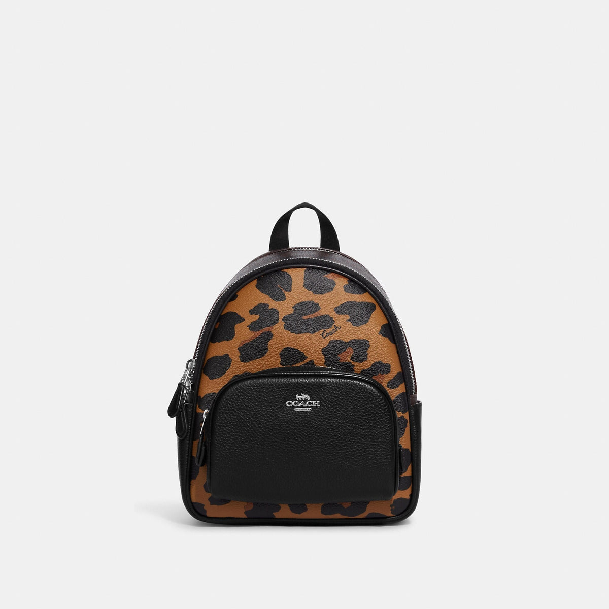 Coach Outlet Mini Court Backpack In Signature Canvas With Leopard Print - TJ Outlet