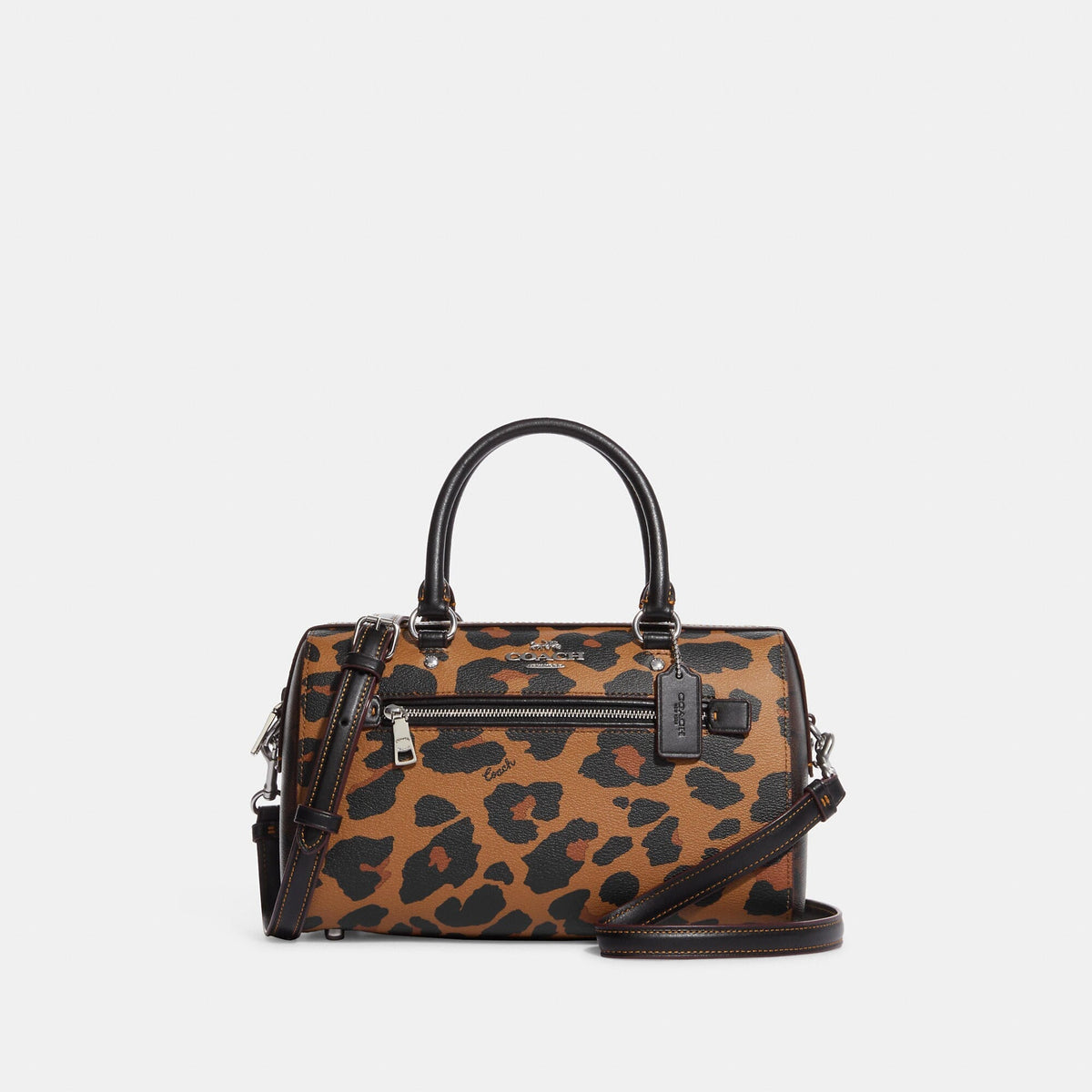 Coach Outlet Rowan Satchel In Signature Canvas With Leopard Print - TJ Outlet