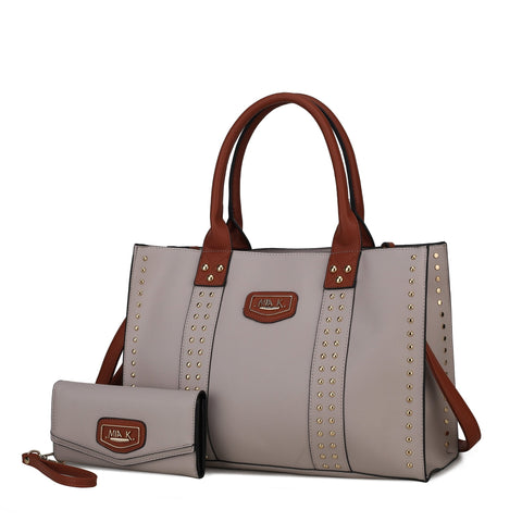 Davina Vegan Leather Women’s Tote Bag with wallet - TJ Outlet