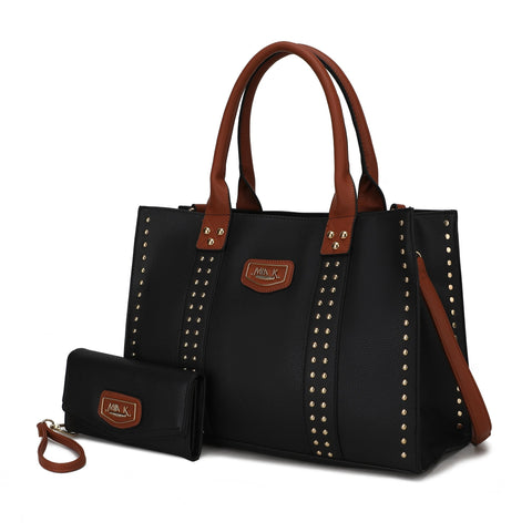 Davina Vegan Leather Women’s Tote Bag with wallet - TJ Outlet