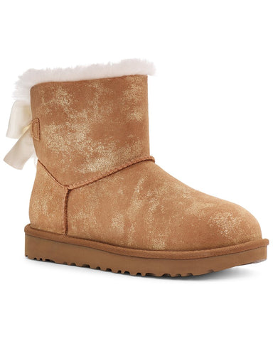 UGG Mini Bailey Bow Glimmer Suede Boot