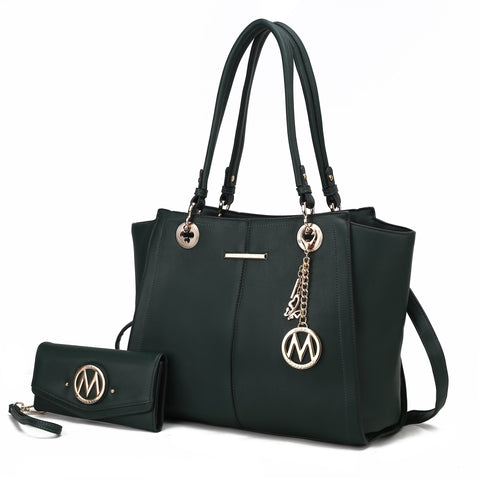 Ivy Vegan Leather Women’s Tote Handbag with wallet - TJ Outlet