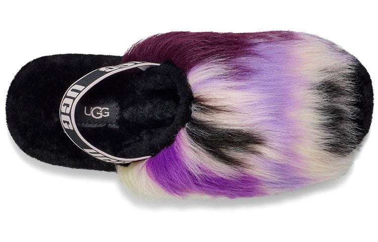 (WMNS) UGG Fluff Yeah Slide Tie Dye 'Black White Purple' 1117326-MGNL - TJ Outlet